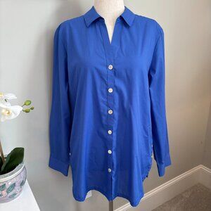 Foxcroft NYC Women’s Size 18 Wrinkle Free Blue Button Up Blouse Long Sleeve